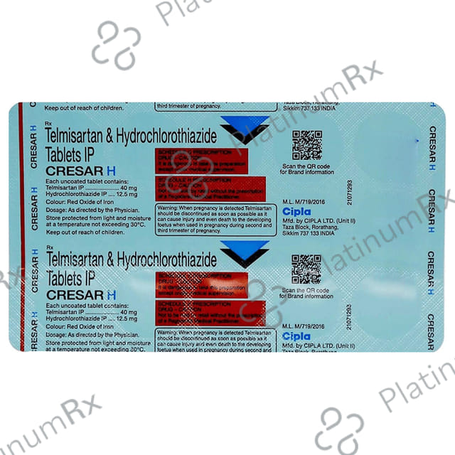 Cresar H 12.5/40mg Tablet 15s