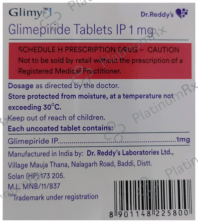 Glimy 1mg Tablet 15s