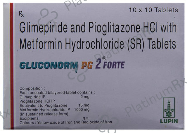 Gluconorm PG 2/1000/15mg Tablet SR 10s
