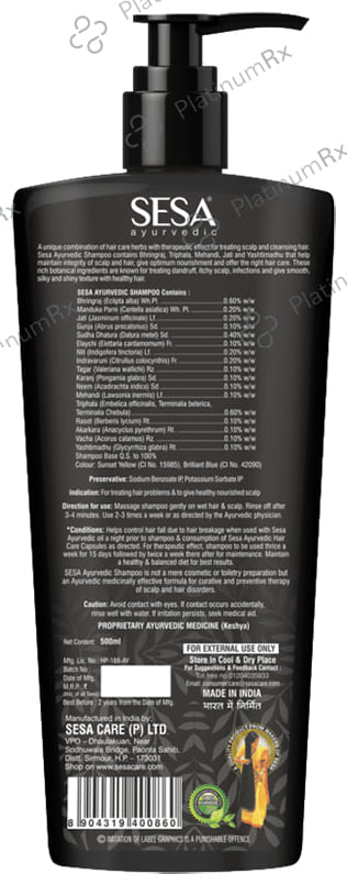 Sesa Ayurvedic Medicinal Shampoo 500 ml