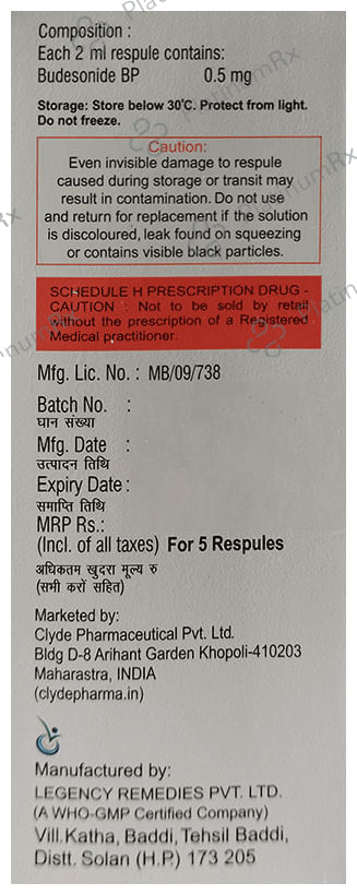 Budelyde 0.5mg Respules 5X2ml