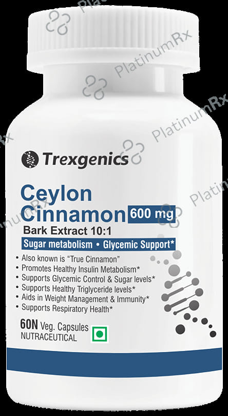 Trexgenics Ceylon Cinnamon 600mg Veg Capsule