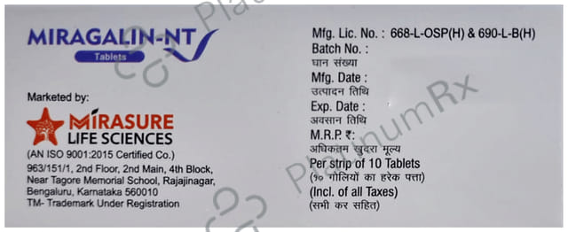 Miragalin NT 10/75mg Tablet 10s