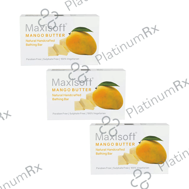 Maxisoft Mango Butter Bathing Bar (75gm Each) 3 units