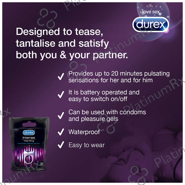 Durex Intense Vibe Ring for Extra Pleasure for Men & Women 1s