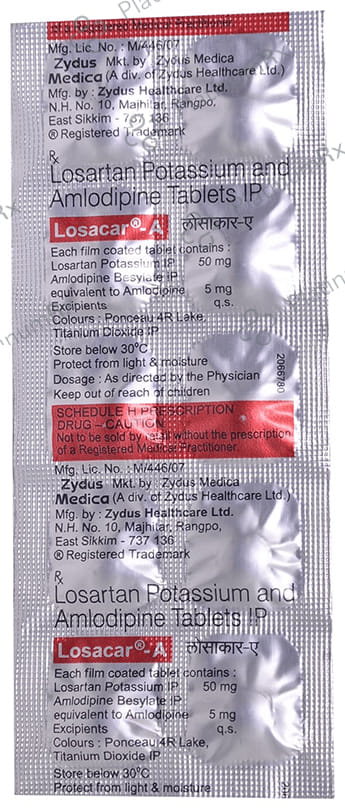Losacar A 5/50mg Tablet 10s