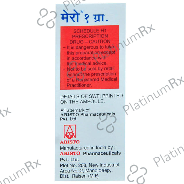 Mero 1000mg Injection 1 Powder for Injection