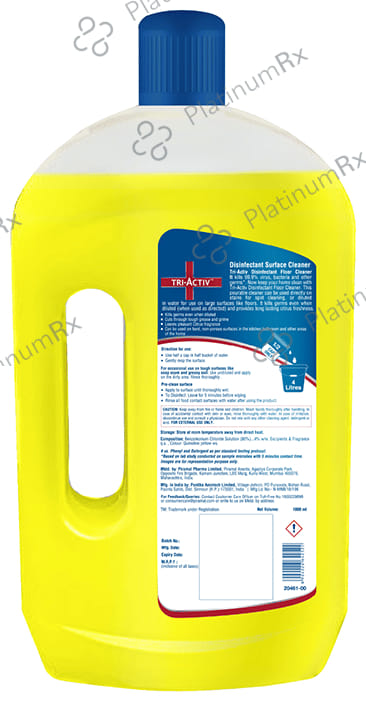 Piramal Tri-Activ Double Strong Disinfectant Floor Cleaner Citrus Fragrance 1000 ml