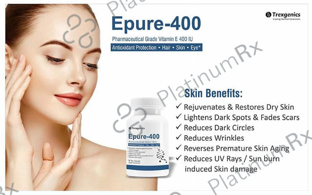 Trexgenics Epure Vitamin E 400mg Veg Capsule 60s