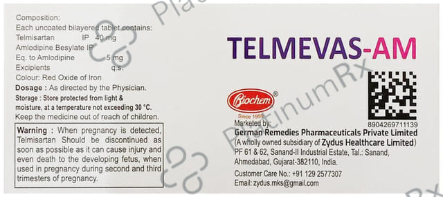 Telmavas AM 40/5mg Tablet 10s