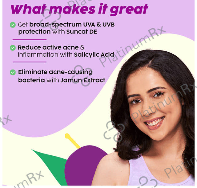 Plix Jamun Matte Screen Invisible Sunscreen SPF 50+ PA+++ Cream 50gm