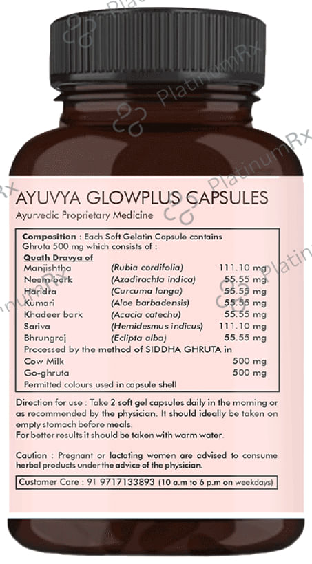 Ayuvya Glow Plus Capsule with Majishtha for Healthy Skin