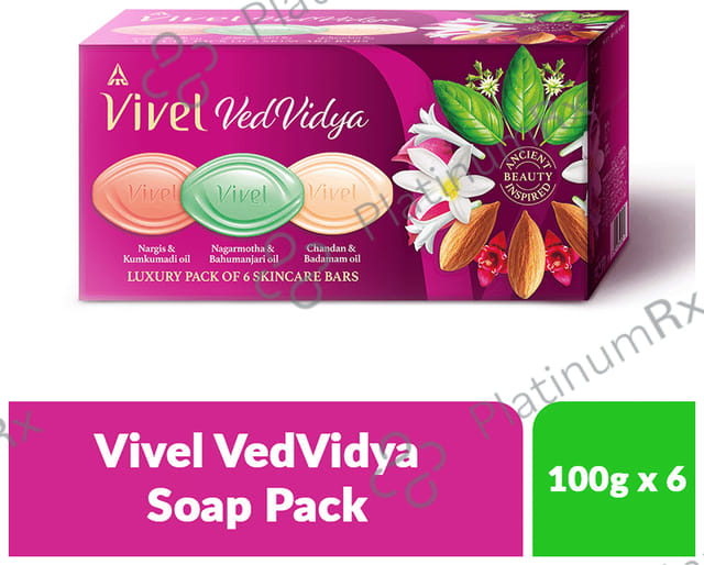 Vivel Vivel VedVidya Luxury Pack of Skincare Soap (100gm Each) 6 units