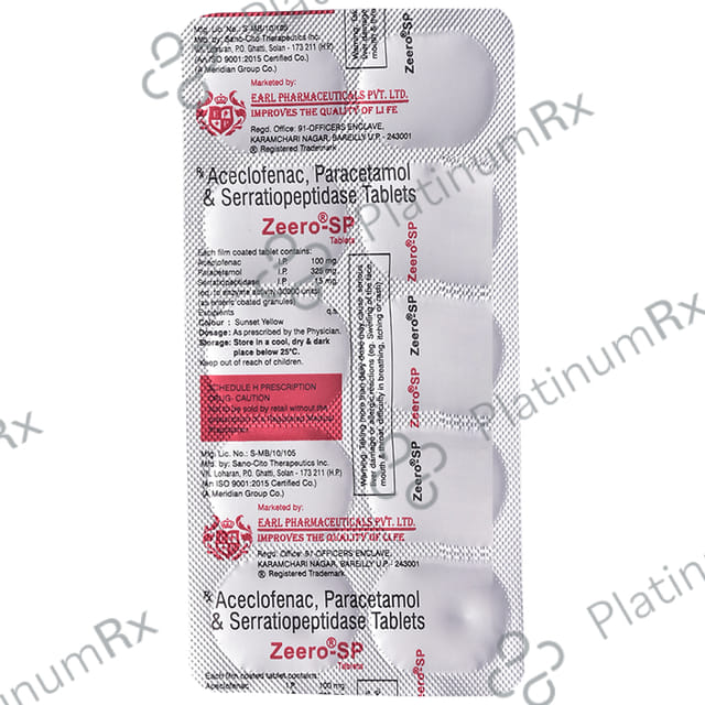 Zeero SP 100mg/325mg/15mg Tablet