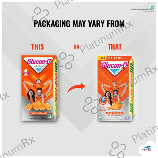 Glucon D with Glucose, Calcium, Vitamin C & Sucrose Flavour Tangy Orange Powder 200gm