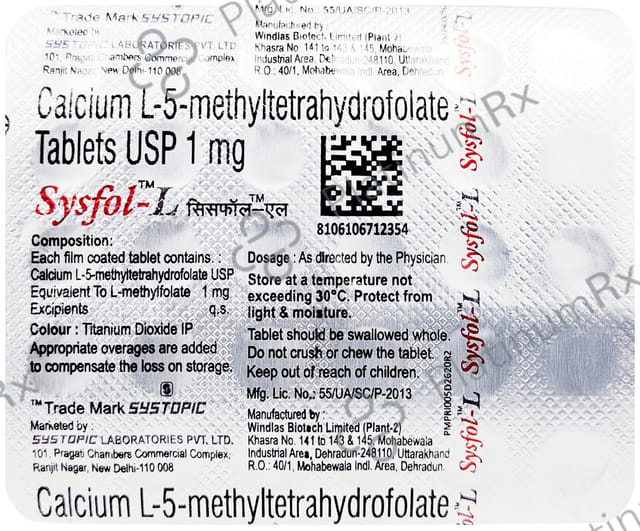 Sysfol L 1mg Tablet 30s