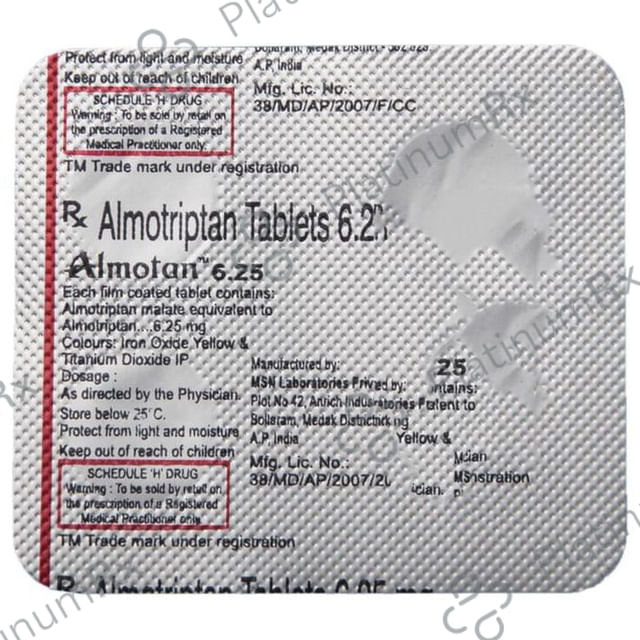 Almotan 6.25mg Tablet 4s
