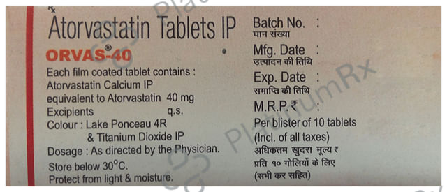 Orvas 40mg Tablet 10s