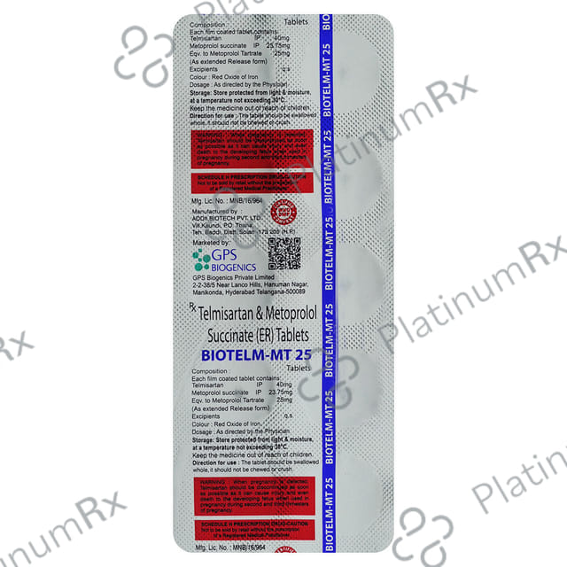 Biotelm MT 40/25mg Tablet 10s