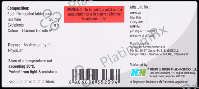 Bilatis 20mg Tablet 10s