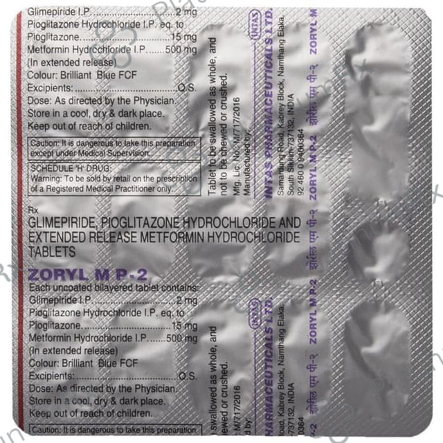 Zoryl MP 2 2/500/15mg Tablet ER 15s