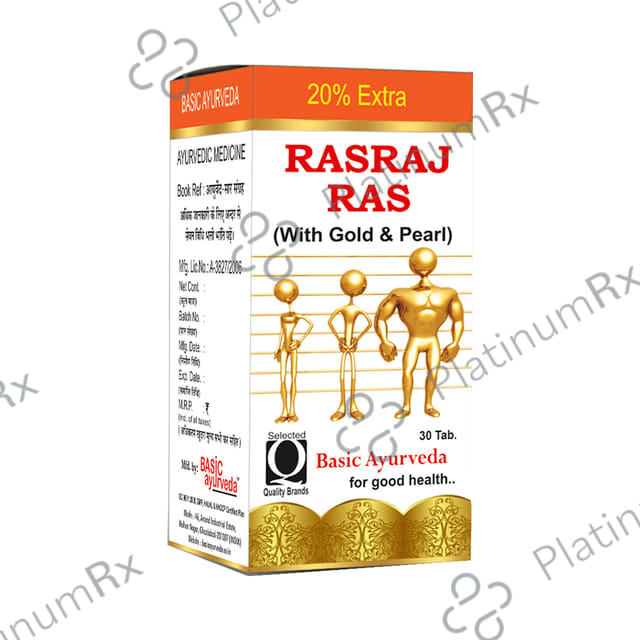 Basic Ayurveda Rasraj Ras with Gold & Pearl 30 tablets