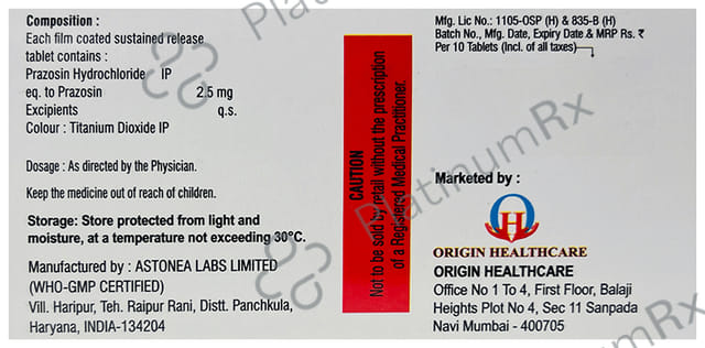 Prazorest 2.5mg Tablet SR 10s