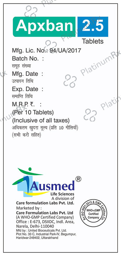 Apxaban 2.5 Tablet