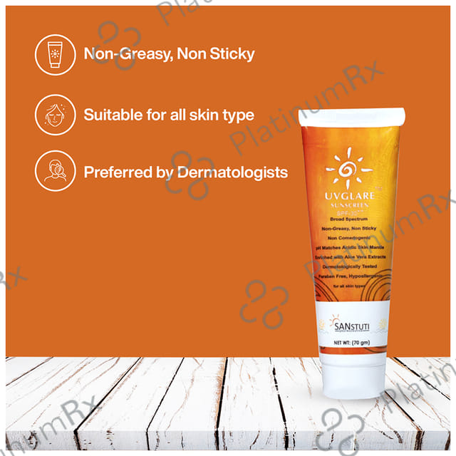 UVGlare Sunscreen SPF 30++ Gel 70gm