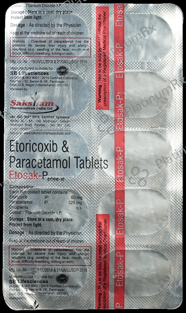 Etosak P 60/325mg Tablet 10s