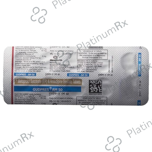 Gudpres AM 50/5mg Tablet PR 10s