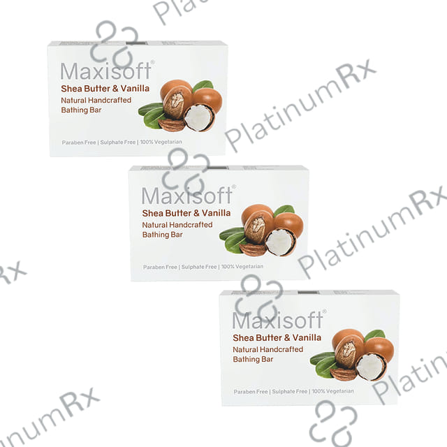 Maxisoft Shea Butter & Vanilla Bathing Bar (75gm Each) 3 units