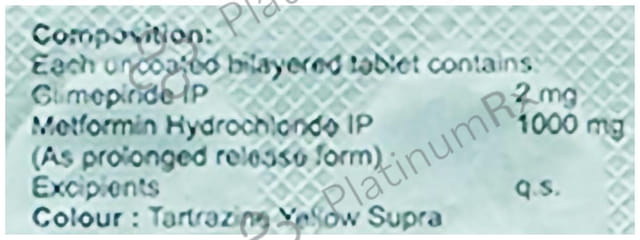 Glucoris M 2/1000mg Forte Tablet PR 10s