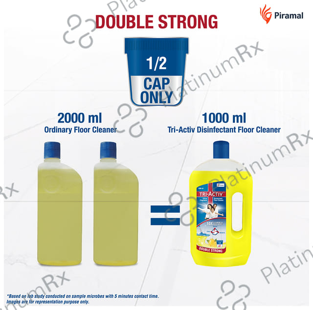 Piramal Tri-Activ Double Strong Disinfectant Floor Cleaner Citrus Fragrance 1000 ml