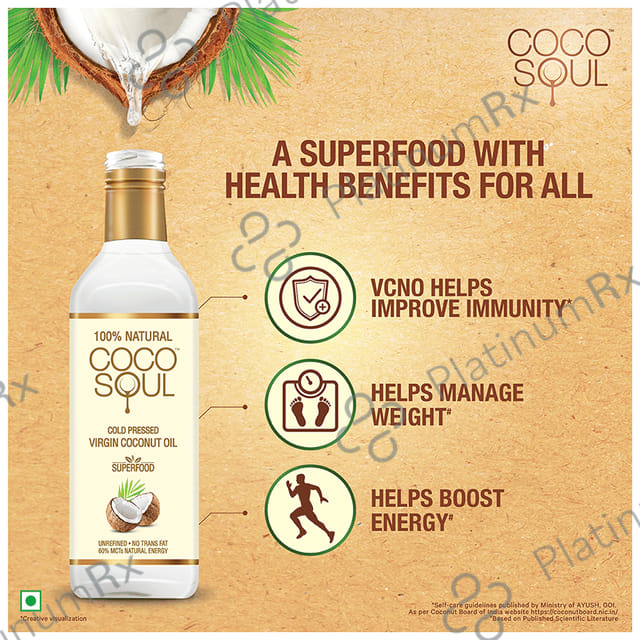 Coco Soul 100% Cold Pressed Virgin Coconut Oil 1000 ml