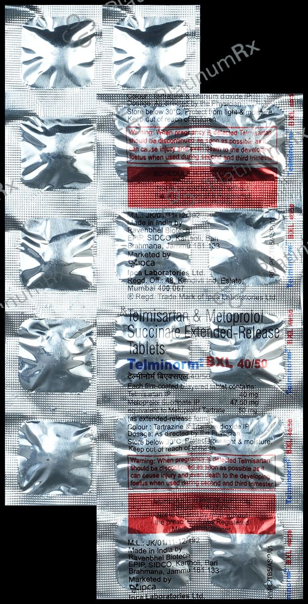 Telminorm Bxl 40/50mg Tablet ER 10s