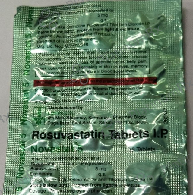 Novastat 5mg Tablet 15s