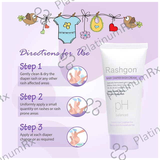 Rashgon Baby Diaper Rash Cream (50gm Each) 4 Tube