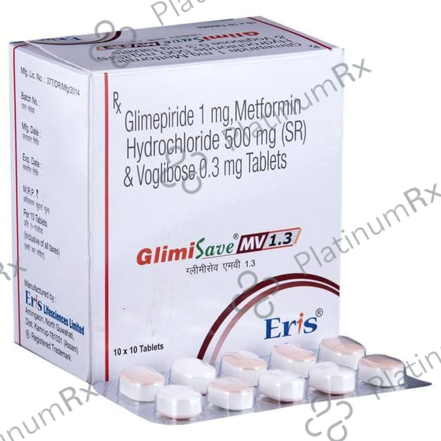 Glimisave MV 1.3/500mg Tablet SR 10s