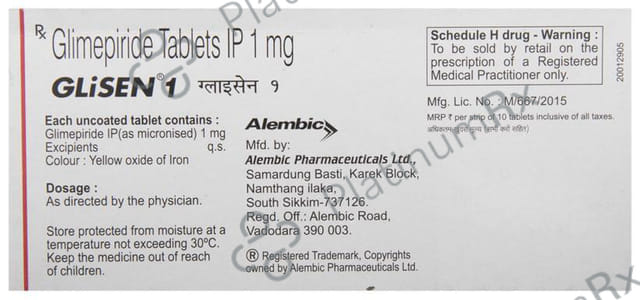 Glisen 1mg Tablet 10s