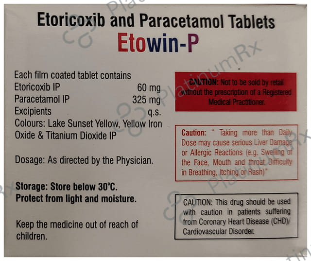 Etowin P 60/325mg Tablet 10s