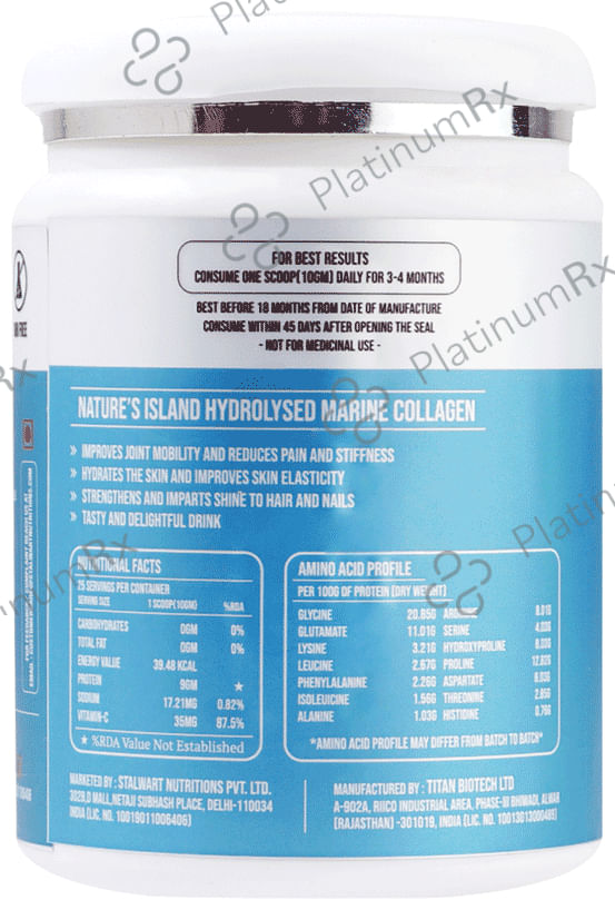 Nature's Island Hydrolysed Marine Collagen with Vitamin C - For Joints, Skin, Hair & Nails - Flavour Berry Blast