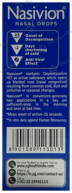 Nasivion Adult 0.05% Nasal Drop 10ml
