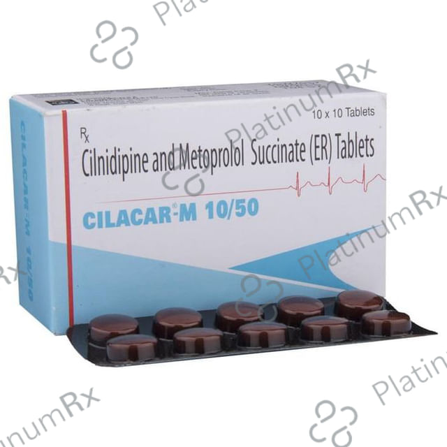 Cilacar M 10/50mg Tablet ER 10s