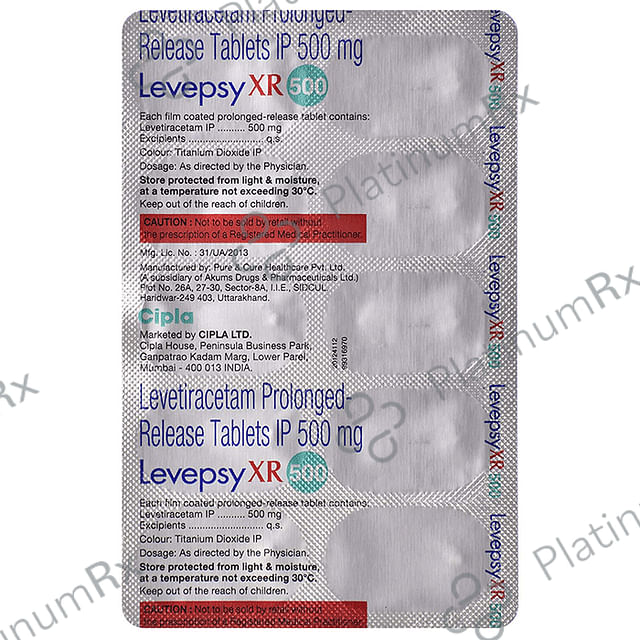 Levepsy XR 500mg Tablet 10s