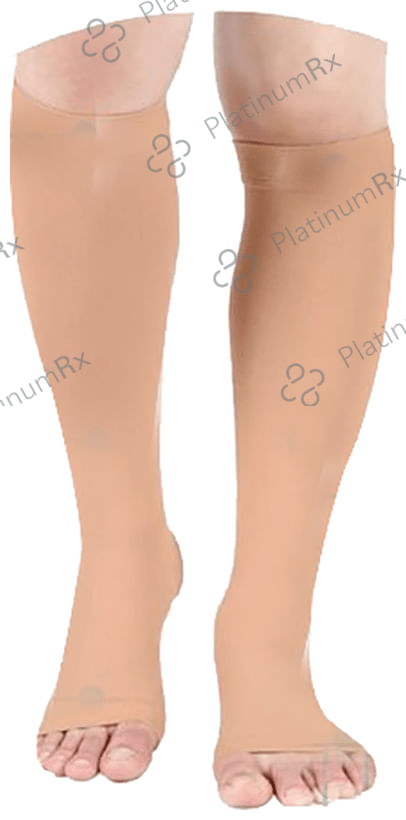 Mylo Essentials Open Toe Compression Stockings Knee Length Beige Small