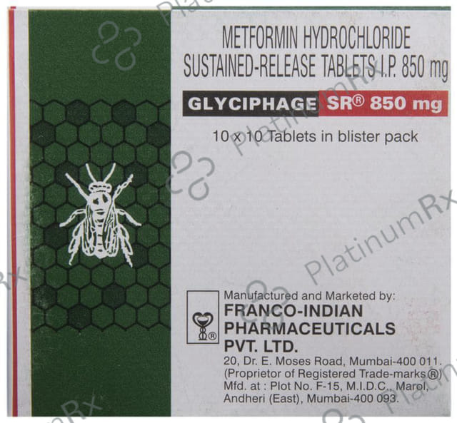 Glyciphage SR 850mg Tablet 10s