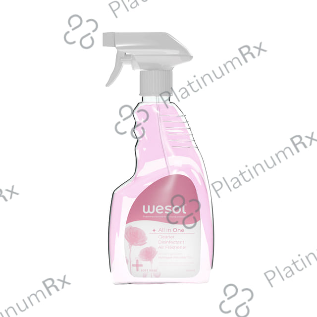 Wesol Food Grade Hydrogen Peroxide 1% All in One Multi Surface Cleaner Liquid, Disinfectant and Air Freshener Spray Soft Rose