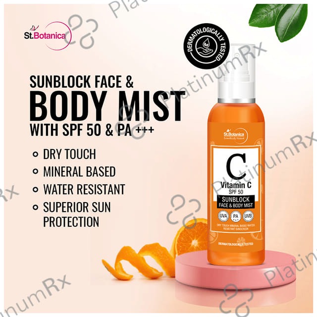 St.Botanica Vitamin C Sunblock Face & Body Mist SPF 50 Liquid 120ml