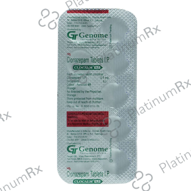 Clocalm 0.5mg Tablet 10s